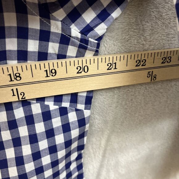Untuckit Dress Shirt Women’s 12 L Gingham Plaid Button Up Blue 100% Cotton New - Picture 4 of 5